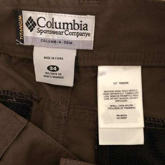 EUC Columbia Convertible Pants 34x30 - Picture 5 of 7